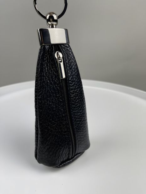 Кожаная ключница для мужчин SKILL, черная