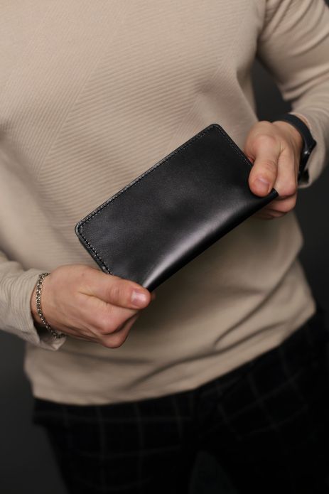 Чоловіче шкіряне портмоне чорне