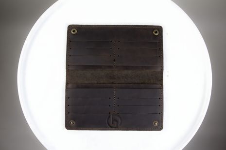 Чоловіче портмоне Skill із натуральної шкіри з тисненням під крокодила коричневе