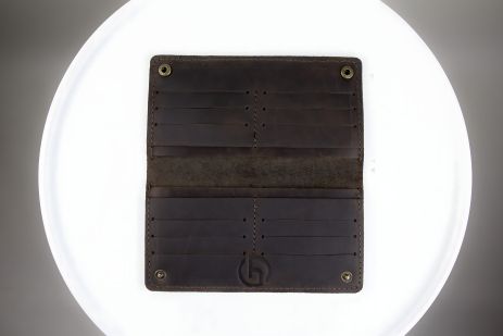 Портмоне чоловіче Skill із натуральної шкіри з тисненням під крокодила коричневе - Шкіряне портмоне Skill