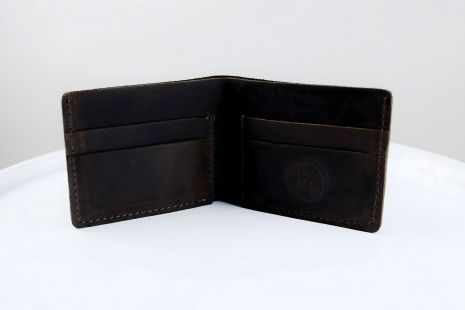 Чоловічий шкіряний біфолд гаманець Skill, коричневий