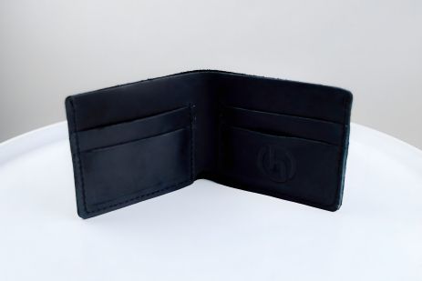 Чоловічий гаманець Skill біфолд зі шкіри, чорний