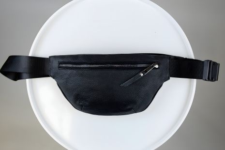 Чоловіча сумка бананка чорна, SKILL, шкіряна Чоловіча сумка бананка чорна, SKILL, шкіряна