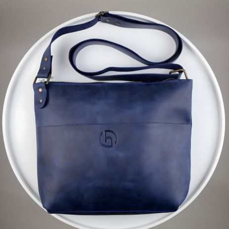 Чоловіча шкіряна сумка Skill месенджер синя