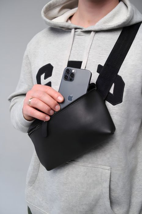 Чоловіча поясна сумка, чорна