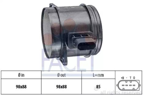 Расходомер воздуха BMW 3/5/X3/X5 2.0/3.0 d 04-, FACET (101348)