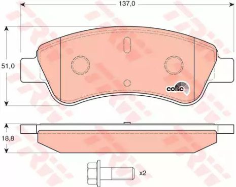 Дискові гальма Citroen C3, C4, DS3 Peugeot 206, 207 Front. , TRW (GDB1463)