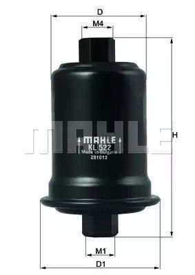 Фильтр топливный Toyota Land Cruiser 3.4 96-02/Hyundai Sonata 2.0-2.7 96-04, MAHLE/KNECHT (KL522)