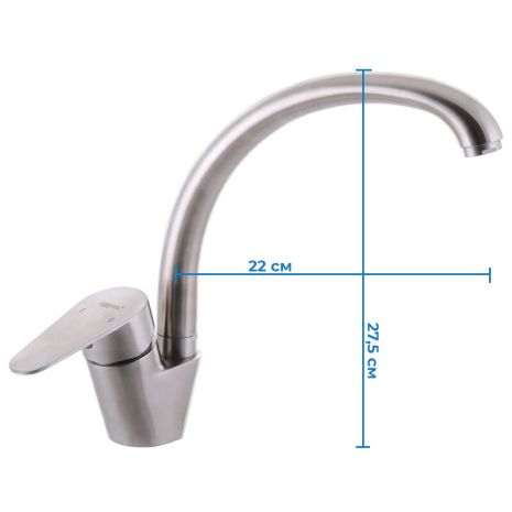 Змішувач для кухні з нержавійки Zerix ASA 011-1