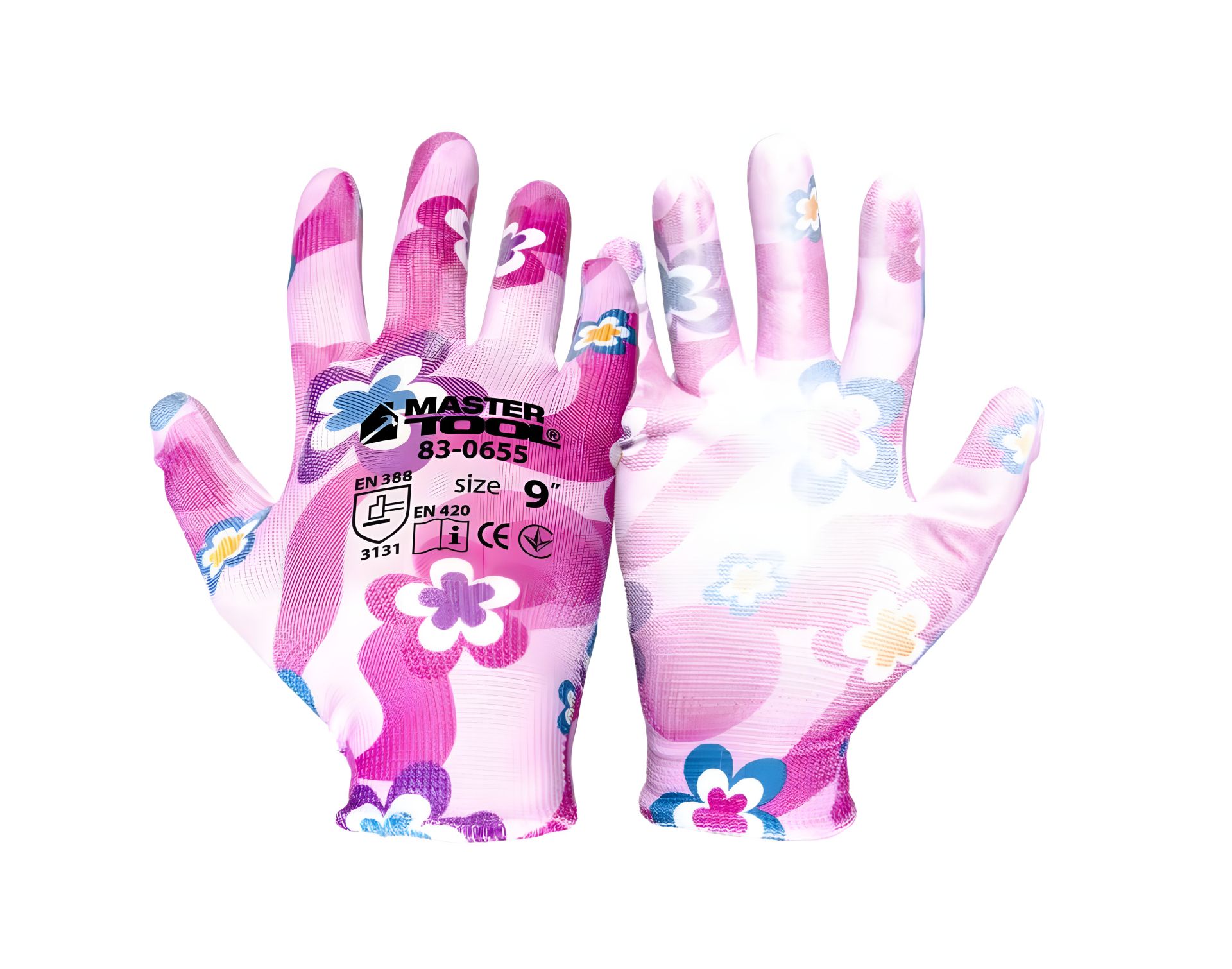 Трикотажные перчатки "Фиалка" с полиуретановым покрытием 9", 17-20 г, 12 пар, MASTERTOOL 83-0655doz Трикотажные перчатки "Фиалка" с полиуретановым покрытием 9", 17-20 г, 12 пар, MASTERTOOL 83-0655doz