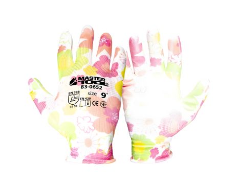 Трикотажные бесшовные перчатки "Мальва" с полиуретановым покрытием на ладони 9" 17-20 г подвес MASTERTOOL 83-0652 Трикотажные бесшовные перчатки "Мальва" с полиуретановым покрытием на ладони 9" 17-20 г подвес MASTERTOOL 83-0652