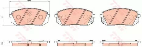 Тормозные колодки для дисков, kia carens 07-/sportage 04- TRW (GDB3530)