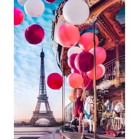 Алмазная мозаика "Воздушные шары и Париж" 40х50 см ColorArt SP082
