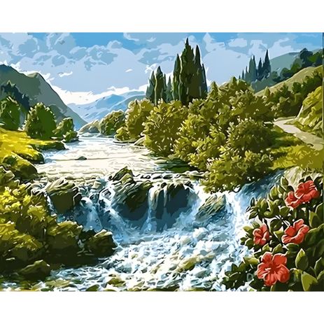 Алмазная мозаика "Красивый водопад" 40х50 см от ColorArt (SP081)