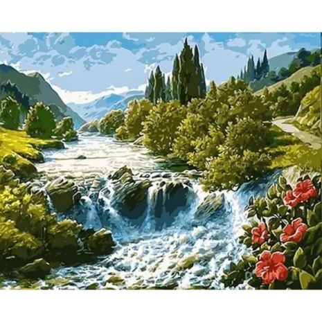 Алмазна мозаїка Красивий водоспад 40х50 см ColorArt SP081