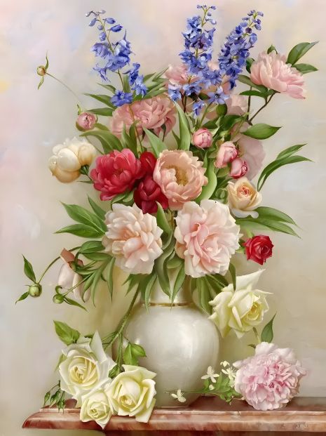 Алмазна мозаїка "Букет у вазі" 40х50 см ColorArt SP090