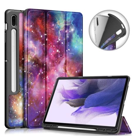 Чохол SlimTPUHardPrinted з малюнком with holder Samsung Galaxy Tab S7 12.4 FE/Plus Галактика