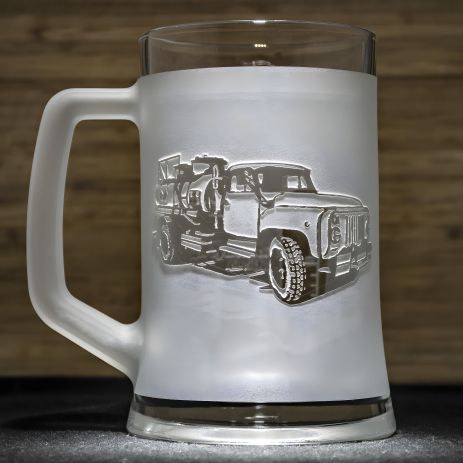 Келих пивний з гравіюванням автомобіля ЗИЛ Бензовоз - подарунок для водія бензовоза, автомобіліста