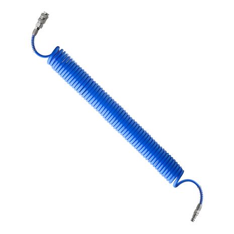 Полиуретановый спиральный шланг 5,5×8 мм, 10 м, с быстроразъемными соединениями INTERTOOL PT-1707