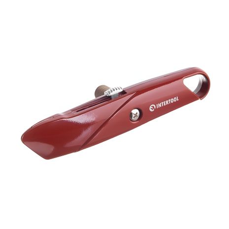 Різак трапецієподібний, 60×19 мм, з висувним лезом, металевий корпус INTERTOOL HT-0505