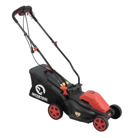 Електрична газонокосарка 1,4 кВт, 230 В~50 Гц, 3300 об/хв, ширина захвату 340 мм, висота зрізу 30-80 мм, контейнер 35 л, STORM INTERTOOL WT-2264