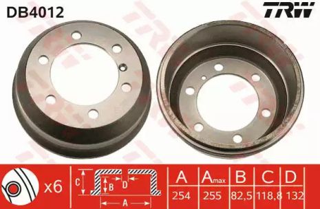 DB4012 TRW - Гальмівний барабан, TRW (DB4012)