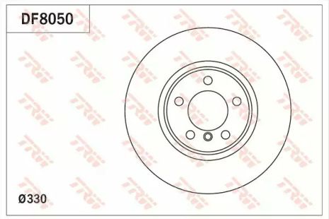 Диск гальмівний (1 шт.) BMW 3(F30) F D=330mm 11, TRW (DF8050)