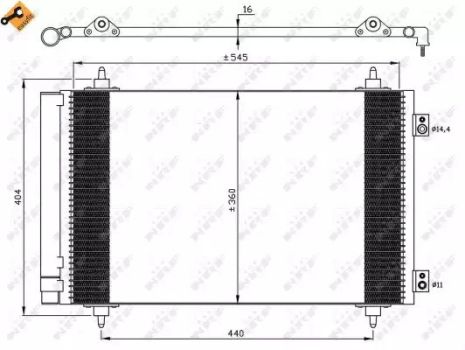 35844 Радіатор кондиціонера Fiat Scudo 1.6D/2.0D 07-, NRF (35844)