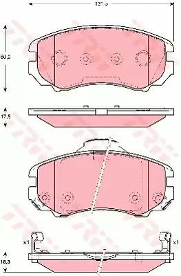 Диск для гальмівних колодок Hyundai Elantra Kia Sportage, TRW (GDB3386)