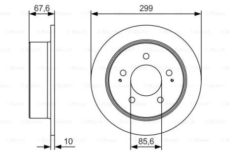 Диск тормозной SSANGYONG KYRON (05/05-) задн. ( Bosch), BOSCH (0986479U21)