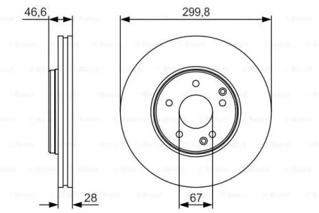 Диск тормозной CHRYSLER CROSSFIRE, MERCEDES-BENZ CLC-CLASS, SLK, BOSCH (0986479R79)