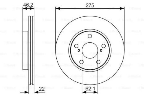 Диск тормозной TOYOTA COROLLA передн., BOSCH (0986479R97)