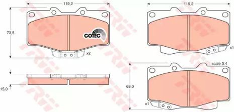 Disk Toyota - Volkswagen 4 Runner/4 Runner (NATO)/Hilux/LandCruiser/LandCruise, TRW (GDB