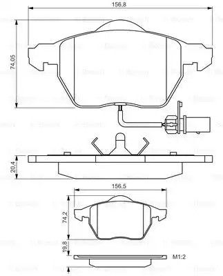 Гальмівні колодки Audi A4, A6, Skoda Superb, VW Passat Front. Bosch (0986495241)