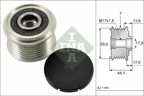 Шкив генератора с обгонной муфтой (INA), INA (535016710)