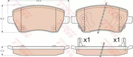 GDB3546 TRW - Тормозные колодки для дисков, TRW (GDB3546)