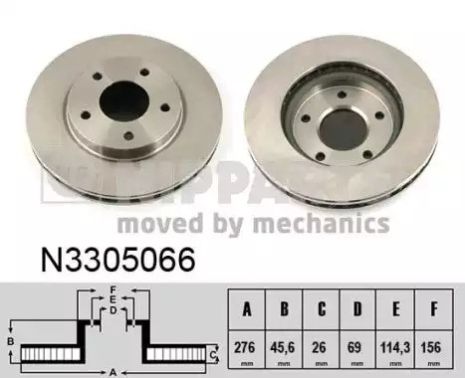 Диск тормозной передний, NIPPARTS (N3305066)