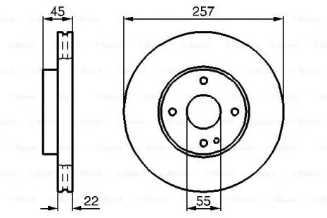 Диск тормозной EUNOS 30X, FORD ASIA, MAZDA 323, BOSCH (0986478638)