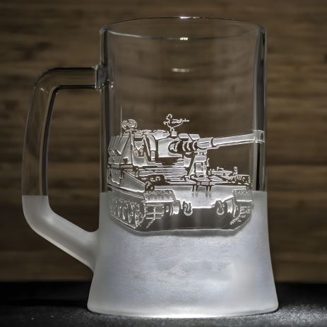 Пивной бокал с гравировкой "САУ КРАБ"