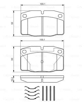 Колодки тормозные дисковые OPEL AsconaC/KadettE/MantaB/ RekordE/VectraA, BOSCH (0986469390)