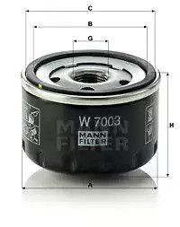 Фільтр масляний LANCIA MUSA, FIAT STILO, MANN-FILTER (W7003)