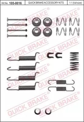 105-0016 QUICK BRAKE Комплект пружинок колодок ручного гальма