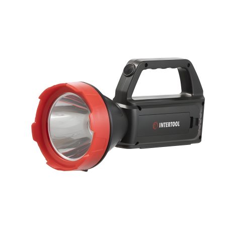 Акумуляторний ліхтар 1 LED + 1 COB, power bank, індикатор заряду, сонячна панель INTERTOOL LB-0107