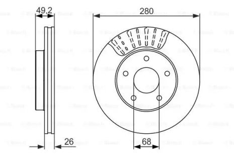 Диск гальмівний NISSAN Maxima QX A32 \\F \\97-00, BOSCH (0986479678)