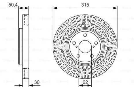 Диск тормозной TOYOTA CELSIOR, LEXUS LS, BOSCH (0986479T40)