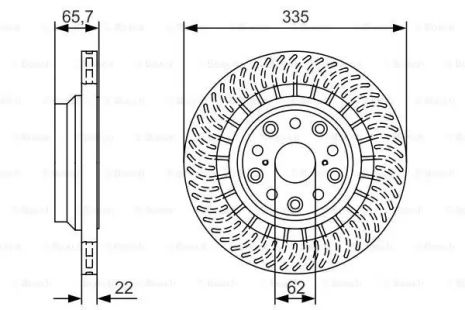 Диск гальмівний TOYOTA CENTURY, LEXUS LS, BOSCH (0986479T34)