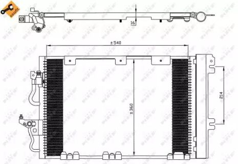 Радіатор, конденсор кондиціонера OPEL ASTRA, OPEL ZAFIRA, NRF (35556)