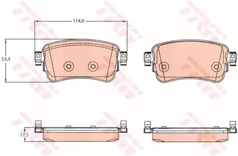 Тормозные колодки дисковые CITROEN/PEUGEOT Jumpy/Expert R 16, TRW (GDB2166)