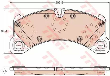 Колодка гальм. PORSCHE CAYENNE 2010, VW TOUAREG 2010 передн. TRW (GDB2004)