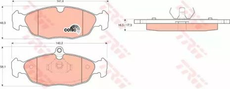 Гальмівні колодки Daewoo Lanos 1.5/1.6 (KLAT), фронт Nexia. TRW (GDB1040)